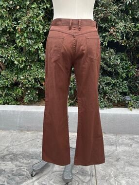 Y2K Vintage 90s Cest Toi Shiny Brown Pants USA Made Wide Leg 1990s Grunge Y2K